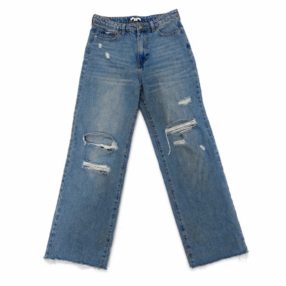 BP Light Wash Distressed Denim Straight Leg Ripped -Women’s Sz 28 - Picture 3 of 10